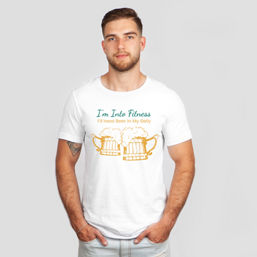 tankard beer in my belly white shirt